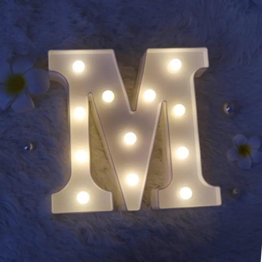Alphabet Letter LED Lights Luminous Number Lamp Battery Warm Night Light for Home Wedding Birthday Christmas Party Decoration