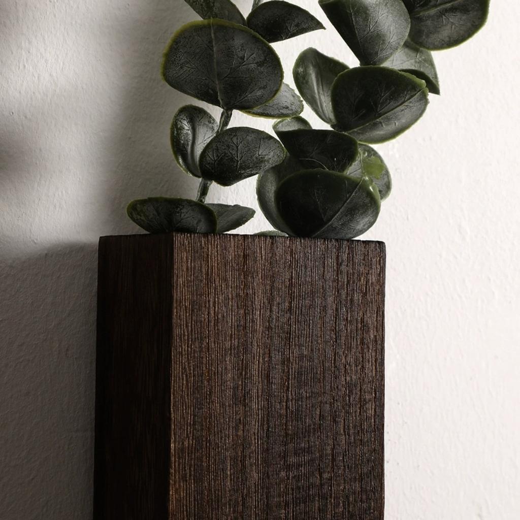 Wooden Plants Holders Wood Wall Planter Wall Decor for Artificial Flower Plants Wall Plant Pocket Vase Hanging for Living Room Bedroom Decroation