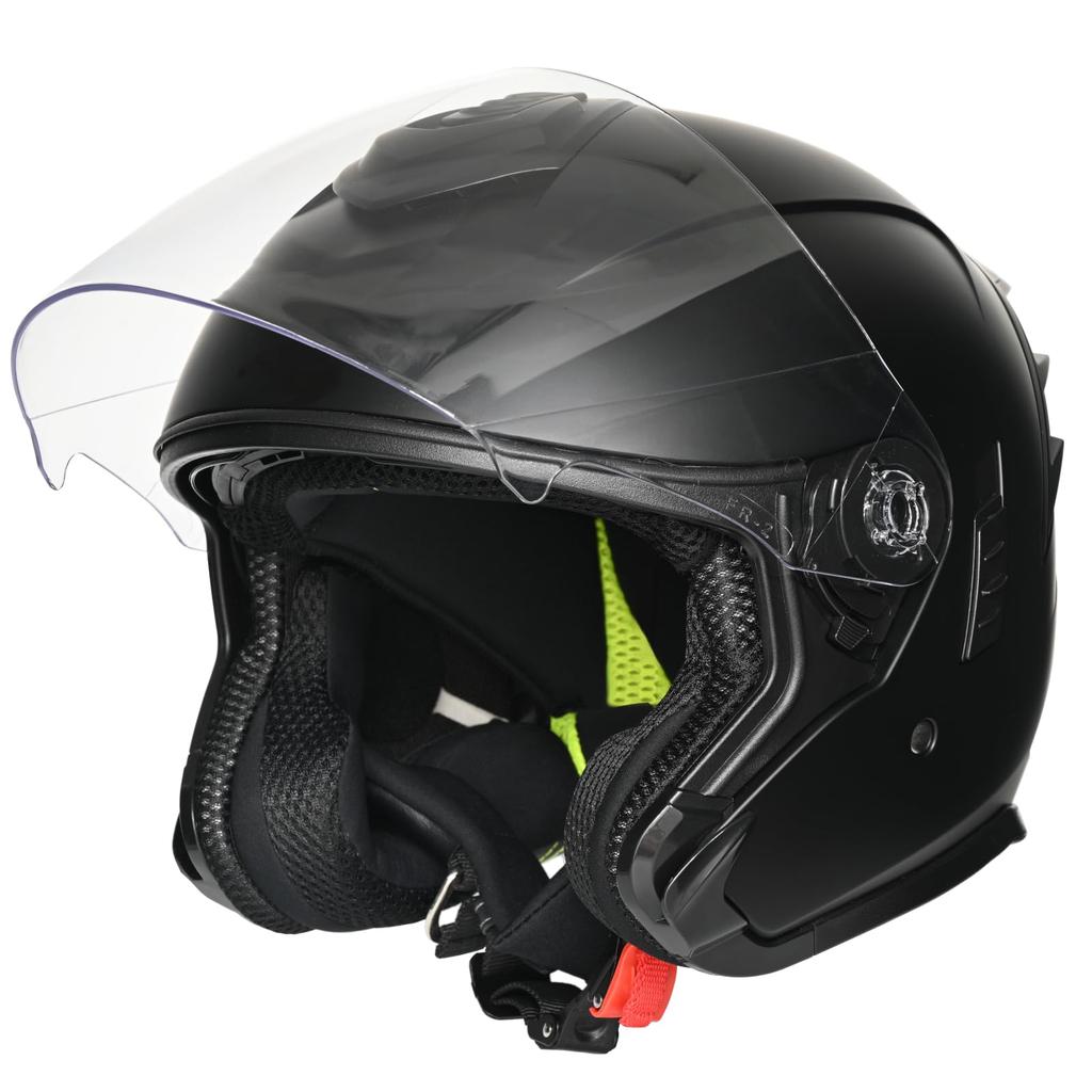 Marushin Jet Motorcycle Flat Size M MSJ2 1002324 JE-1 Helmet, Black, (57-58cm),
