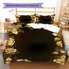 Golden Flower Pattern Bedding Quilt Set Quilt Cover Pillowcase Home Decoration Gift (1 * duvet cover + 2 * pillowcase, without core)