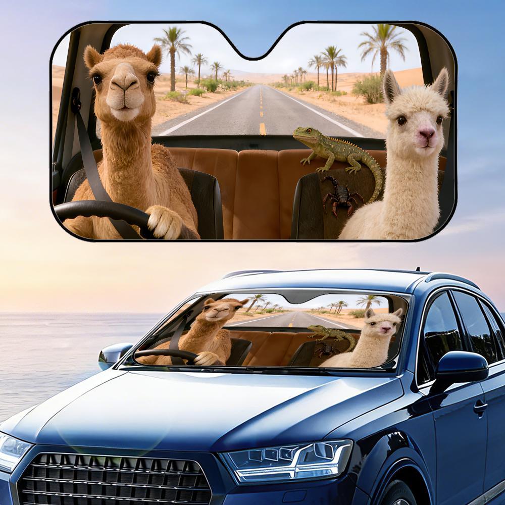 Interesting Camel Driving Sun Visor Foldable Universal Car Windshield Sun Shade UV Protection Heat Insulation Foldable Cover