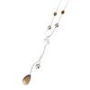 [R7772] - Silver Brown Designer Necklace 'Sissi' - 125x15 Mm