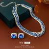 Серьги French Light Luxury Blue Diamond Square — изысканный универсальный дизайн высокого класса