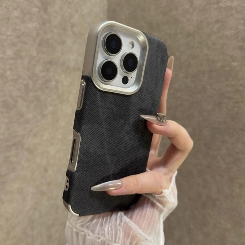 Ретро Винтажный Ковбойский Тканевый Чехол для iPhone 17 Air 16 15 14 Plus 13 12 11 Pro Max Роскошный Джинсовый Мягкий Бампер Броня Чехол для Телефона