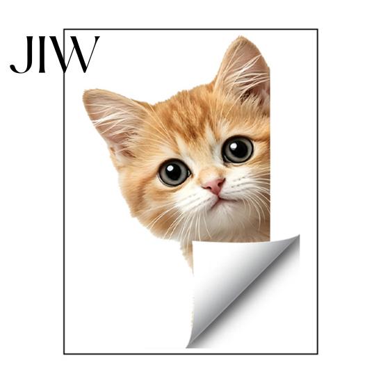 Electrostatic Glass Clings Cute Peeking Animal Static Window Clings, Cartoon Cat Dog Wall Stickers, Waterproof Decorative Stickers for Kids Removable