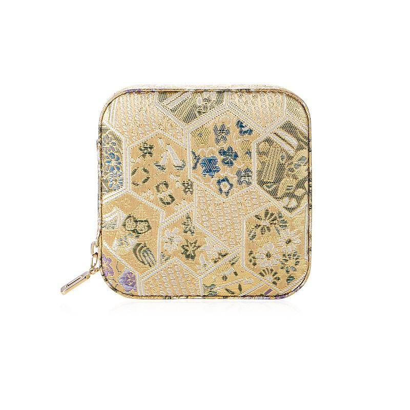 Portable Jewelry Organizer Box Earrings Rings Necklaces Travel Storage Soft Velvet Lined Hard Case Square Zipper