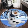 1PC Snowman Olaf Sparkle Night Round Rug, Non-slip Chair Mat, Home Decor, Circle Carpet Perfect for Office, Bedroom, Living Room,Christmas gift