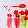 10 шт., соломинки в форме сердца, сувениры для вечеринки в честь юбилея, свадебного душа, красные