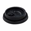 Sunnap Embossed Paper Cup Lids for 210ml (7oz) [Lift-Up Lids], Approx. 75mm Diameter, Black, 50-Count, CRU2150EBK