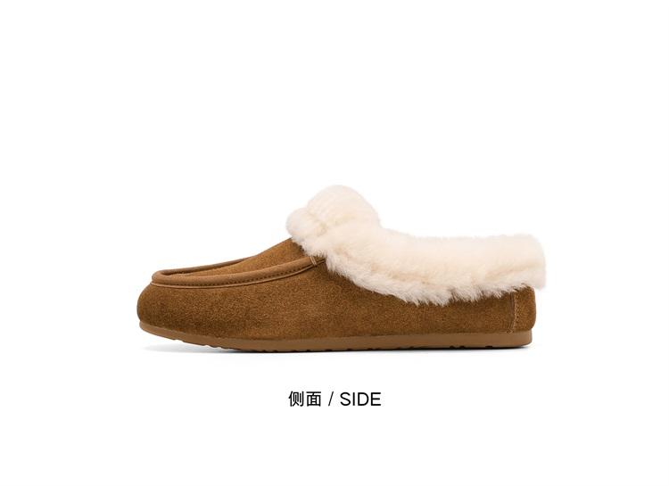 Saturday Retro Fashionable Comfortable Velvet Flat Single Shoes for Women 2025 Autumn/Winter New Style Outerwear Baotou Half Tow