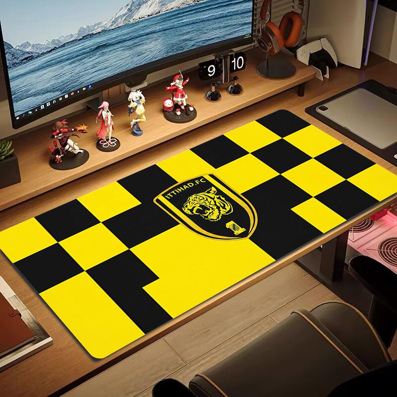 Ittihad FC Кружево Однотонный Коврик для Мыши Большой Игровой Стол Подушка Нескользящий Ноутбук Планшет Большой Коврик для Мыши XXL Коврик Мини-ПК Игровой Коврик С Замком по краю