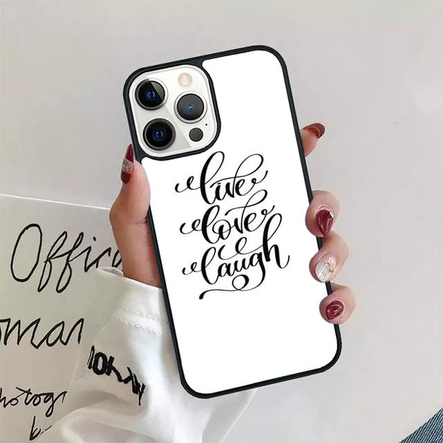 Чехол для телефона с цитатами Live Laugh Love Для iPhone 17 Air 15 16 14 13 12 Pro Max 11 Pro Max Plus Coque Shell