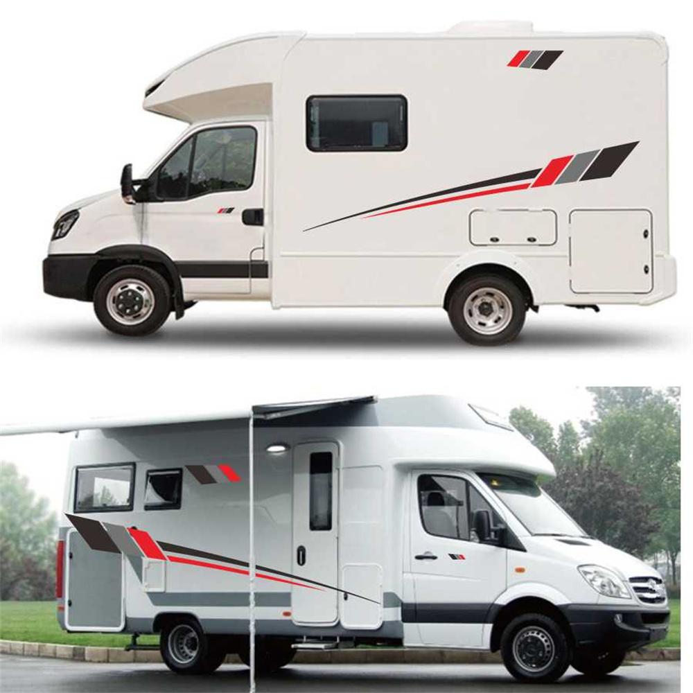 Stripes Graphics (Two Side) Vinyl Graphics Kit Decals Car Stickers for Caravan Travel Trailer Camper Van