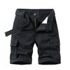 Мужские летние шорты-карго с несколькими карманами. Мужские повседневные модные однотонные свободные шорты-карго.