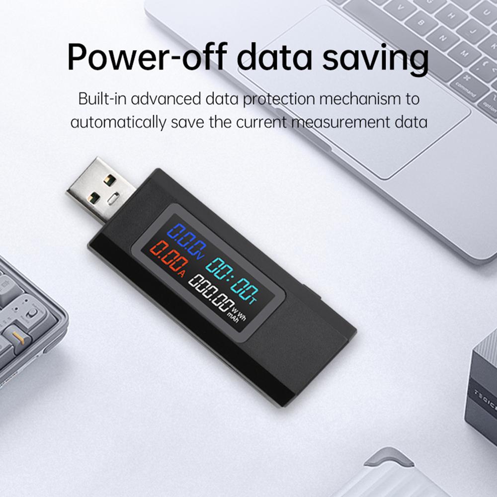 6-в-1 USB зарядное устройство для мобильного телефона Тестер емкости мобильного питания Напряжение Ток Измеритель мощности DC 4 ~ 30 В с функцией памяти отключения питания
