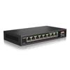 FOXNEO Switching Hub Equipped with 9 Ports RJ45 and 1x10G Switching Hub for Individuals and Homes Silent Fanless Design Can Be Mounted On Desktop or