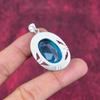 Подвеска Swiss Blue Topaz, подвеска из драгоценного камня ручной работы, подвеска из цельного серебра 925 пробы, старинные ювелирные изделия, для подарка на помолвку