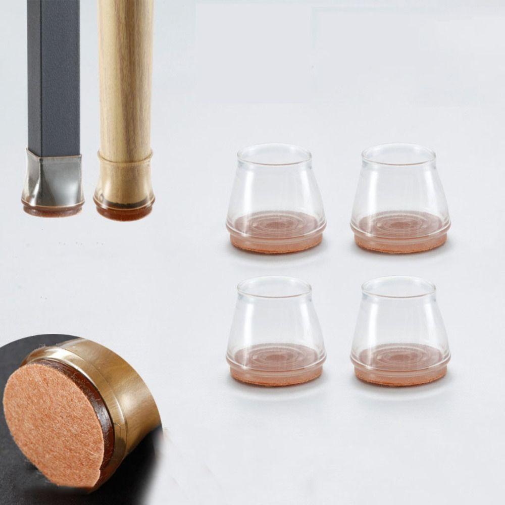 Transparent Chair Leg Floor Protectors Silicone Furniture Sliders Hardwood Floors