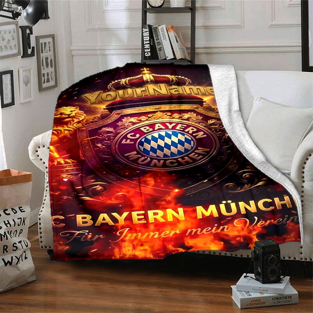 Bayern Munich Customize Your Name Blanket Multi-purpose Customizable Blanket Soft Warm Cozy Throw For Home Decor Living Room Office Chair Office