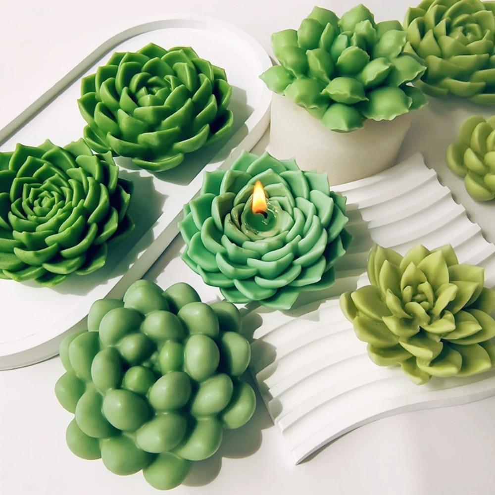 3D Fleshy Succulent Series Candle Silicone Mold DIY Flower Plaster Soap Mold Valentine's Day Gift Handmade Candle Making
