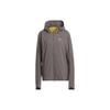 Solid Color Logo Hooded Zipper Drop Shoulder Long Sleeve Jacket Men Jackets Charcoal IR7144
