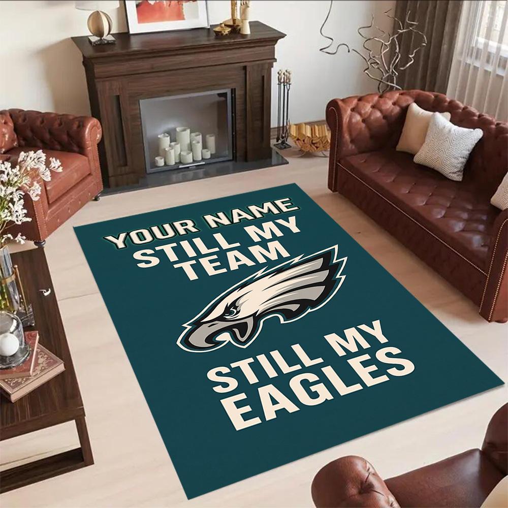 Philadelphia Eagles Customize Text Area Rug Suitable For Entryway Study Room Decorate Room Kitchen Antislip Rug Decorate Offices Wedding Party Gift