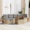 VidaXL 7-Piece Garden Sofa Set with Cushions Beige Poly Rattan 3359677