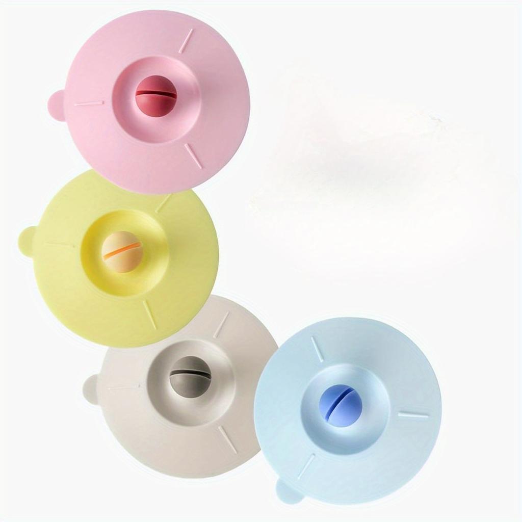 4 Pcs Silicone Cup Covers, 4 Inch Multicolored Silicone Lids - Reusable, Easy To Clean and Lightweight Cup Covers for Mugs, Cups, Tea Pots