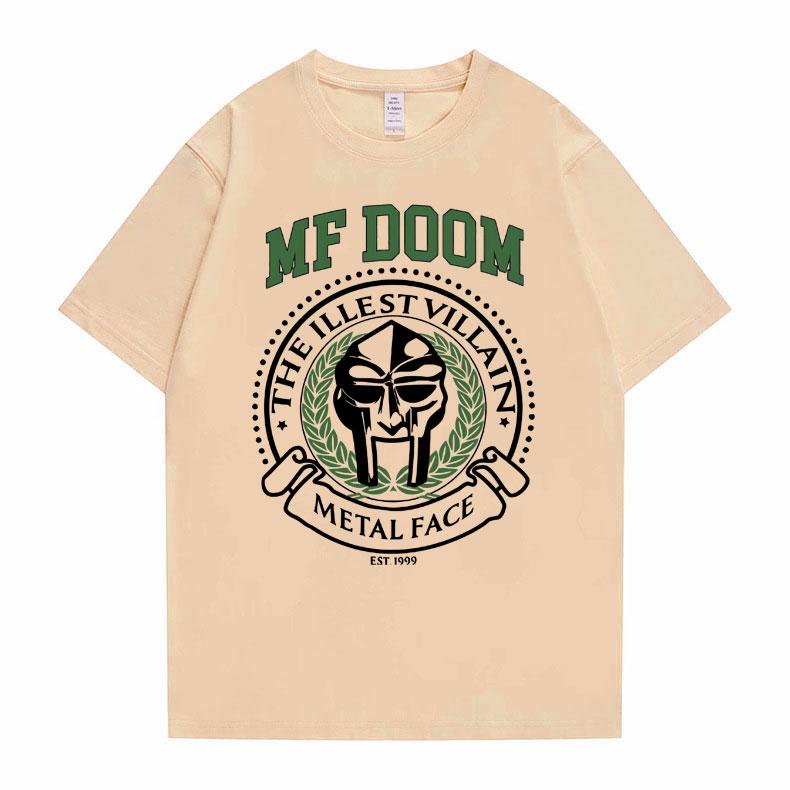 Футболка с графическим принтом рэпера Mf Doom Madvillain The Illest Villain Metal Face, мужская повседневная футболка большого размера, мужские футболки в стиле хип-хоп