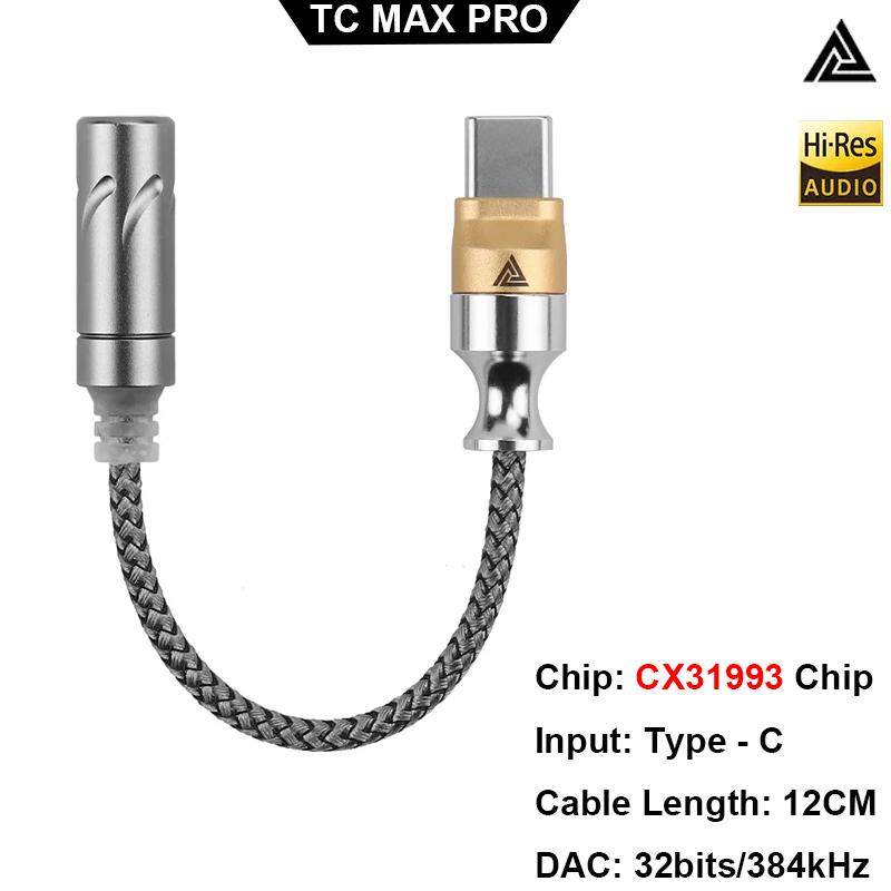 QKZ TC MAX Pro USB Type C на 3,5 мм Усилитель для наушников Аудиодекодер IEM Усилитель Адаптер для мобильного телефона HiFi ЦАП Чип CX31993/KT02F20