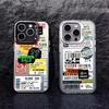 Чехол для телефона iPhone 17 Pro Max 16 15 Pro 14 13 Mini 12 11 XR XS 17Air Plus Роскошный Штамп Этикетка Штрих-код Жесткая Матовая Крышка