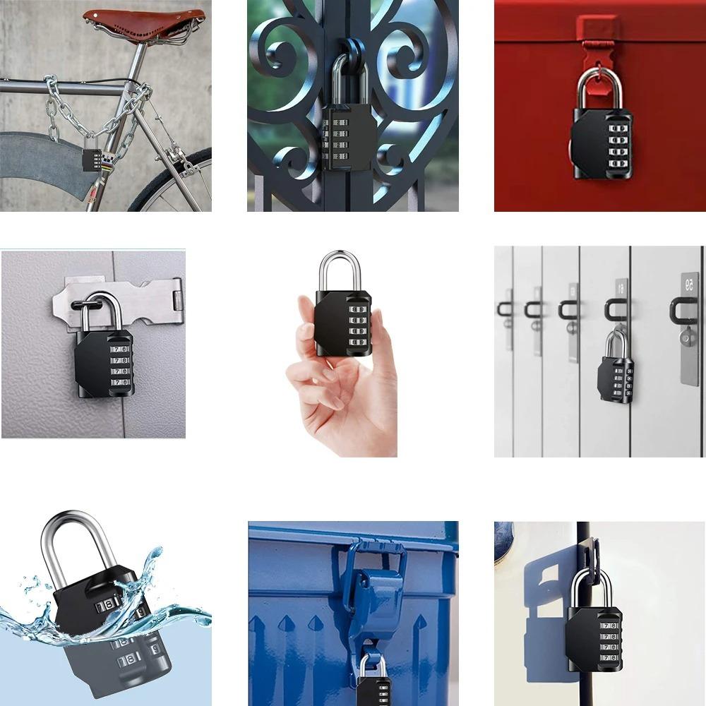 Zinc Alloy Combination Lock 4 Digit Suitcase Lock Creative Padlock with Combination Outdoor