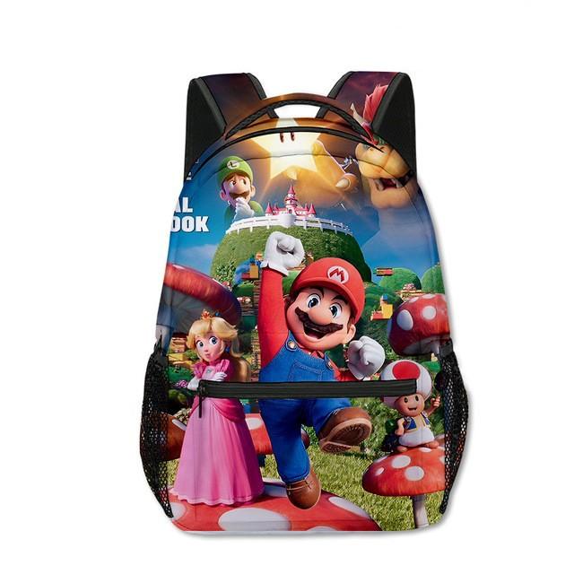 Super Mario Student School Bag Mario Supermario Full Print Backpack Oxford Cloth Kids Backpack