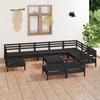 Day and Night - Day and Night Garden Furniture Set 11 Pieces Solid Black Pine Wood