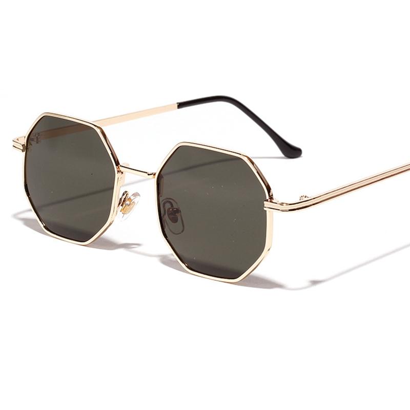Многоугольные металлические женские солнцезащитные очки винтажные модные солнцезащитные очки мужские роскошные брендовые дизайнерские солнцезащитные очки