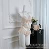 Female lingerie maid flirting lingerie young woman three-point temptation underwear open without sexy straps