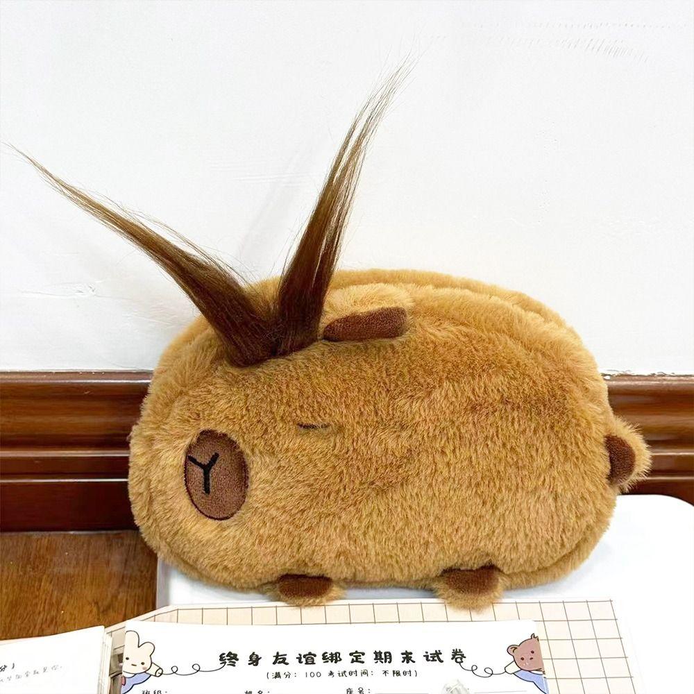 Storage Bag Capybara Pencil Bag Pen Holder Plush Pen Case Cute Capybara Stationery Bag  Office