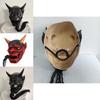 Хэллоуин Дьявол Самурай Ханья Ужас Латексная Маска на Все Лицо Для Косплея