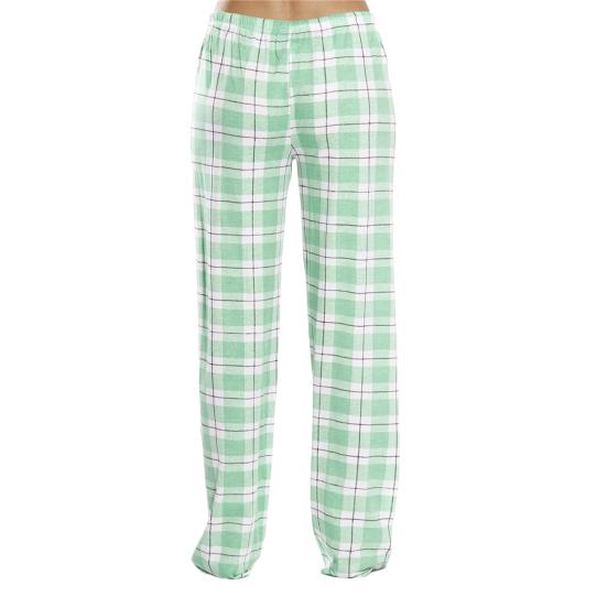 Женские длинные брюки с эластичной резинкой на талии, широкие повседневные брюки, спортивные клетчатые брюки, свободные домашние брюки