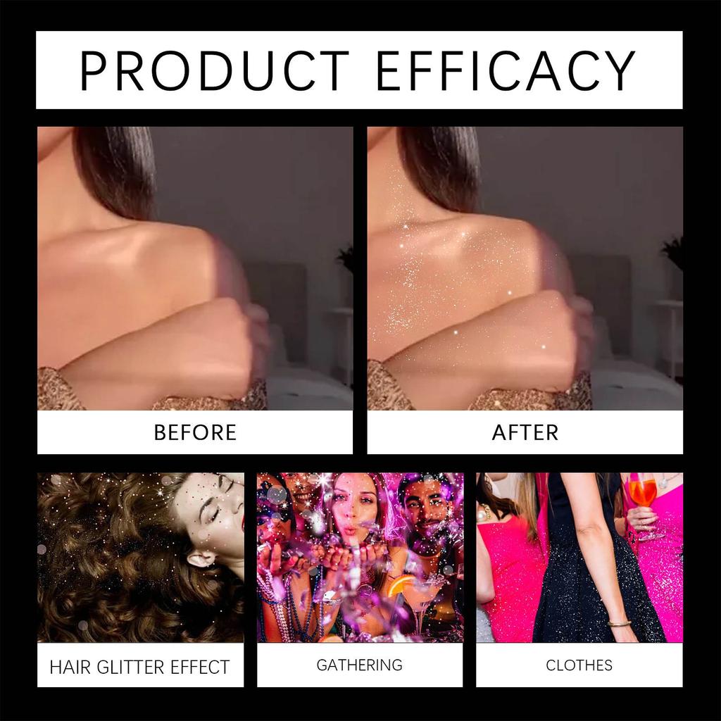 Блестящий спрей с блестками, долговечный спрей с блестками для волос, тела, кожи и одежды, водостойкий и приятный для кожи, 120 мл
