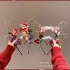 Glowing Elk Hair Hoop LED Christmas Headband Plush Glowing New Year Headband Antlers Headband  Kid