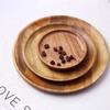 Solid Wood Serving Platter Tray Round Wooden Tea Tray Plate Dinner Plates For Food Snack Dishs