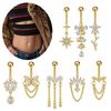 Stainless Steel Belly Navel Stud Exquisite Navel Button Fashion Butterfly Chain Navel Ring  Women