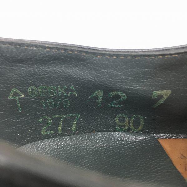 Винтажные туфли GESKA 70-х годов, немецкие служебные туфли с гладким носком, черные, размер 42 / 26,5-27,0 см, мужские(ИСПОЛЬЗОВАЛ)