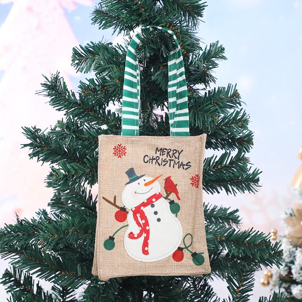 Bag Fashion Snowman Lovely Nylon Cute Female Handbag Storage Basket Cartoon Christmas Style Bag