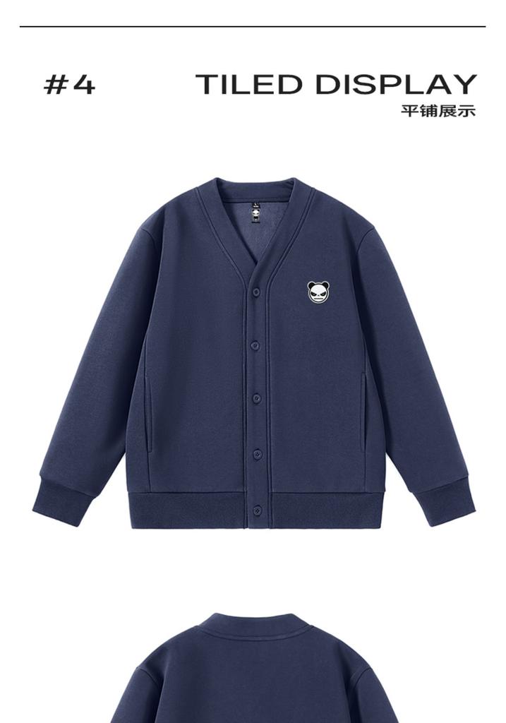 Hello Hipanda, 450g solid color heavyweight cotton and plush thick V-neck cardigan jacket