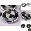 Logo Bmw For Real Carbon Fiber Black Silver 74mm Hood Trunk Badge Emblem