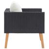 1 Seater Garden Sofa with Cushions Poly Rattan Black