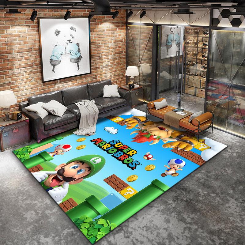 Super Mario Carpet Rug For Living Room Bedroom Home Sofa Decoration Kids Play Nonslip Floor Mat
