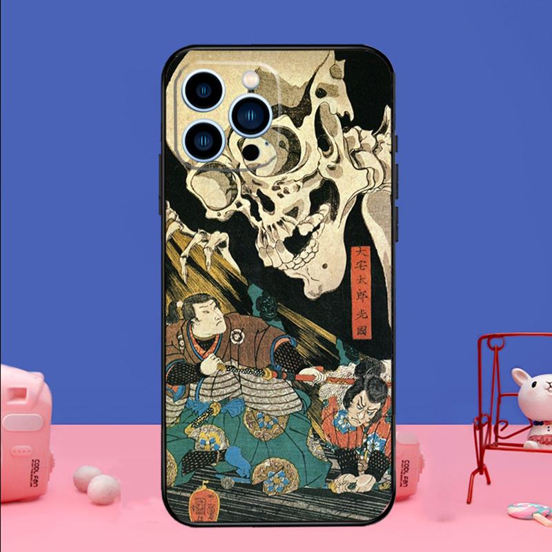 Japanese Samurai Art Phone Case For iPhone 17 16 14 13 12 11 15 Pro Max mini 15 16 Plus 16e 17 Air Bumper Cover